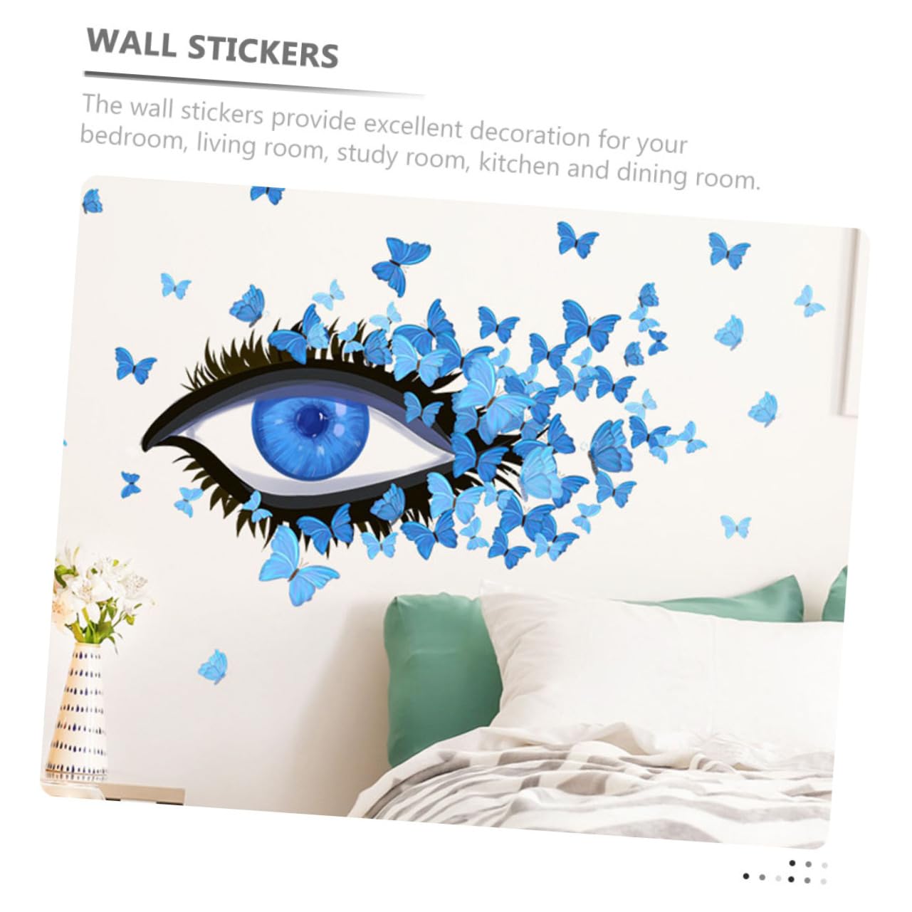 SHINEOFI 3 Set Adesivi Murali Adesivo Per Camera Autoadesivo Farfalla Decorazioni Arredamento Casa Adesivo Da Parete Per La Casa Decalcomania Della Parete Del Soggiorno Pvc Blu 2 Pezzi*3