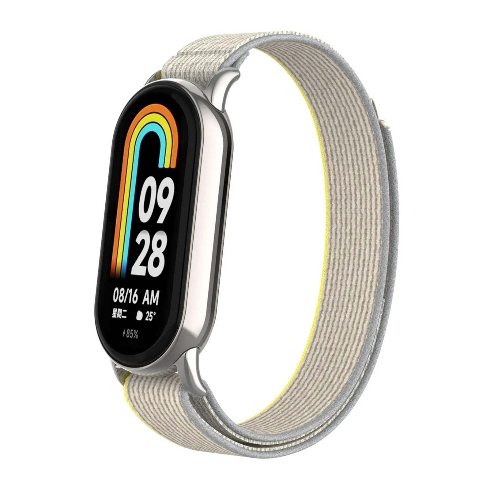 JDIME Cinghia traspirante in nylon per Xiaomi Mi Band 8 9 Accessori per cintura di ricambio estivo per la testa in metallo sportivo.