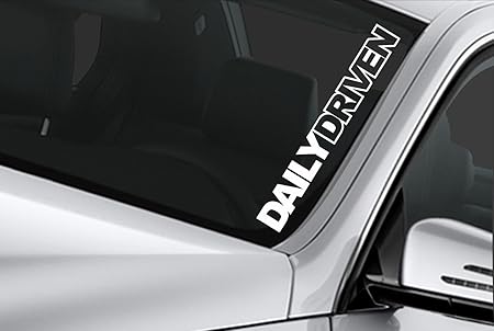 Amazon Daily Drivenステッカーフロントガラススタンスlowered車トラックfunnyウィンドウデカール Die Cut Vinyl Decal For Windows 車 トラック ツールボックス ノートパソコン Macbook ほぼすべてハード 滑らかな表面 ステッカー デカール 車 バイク