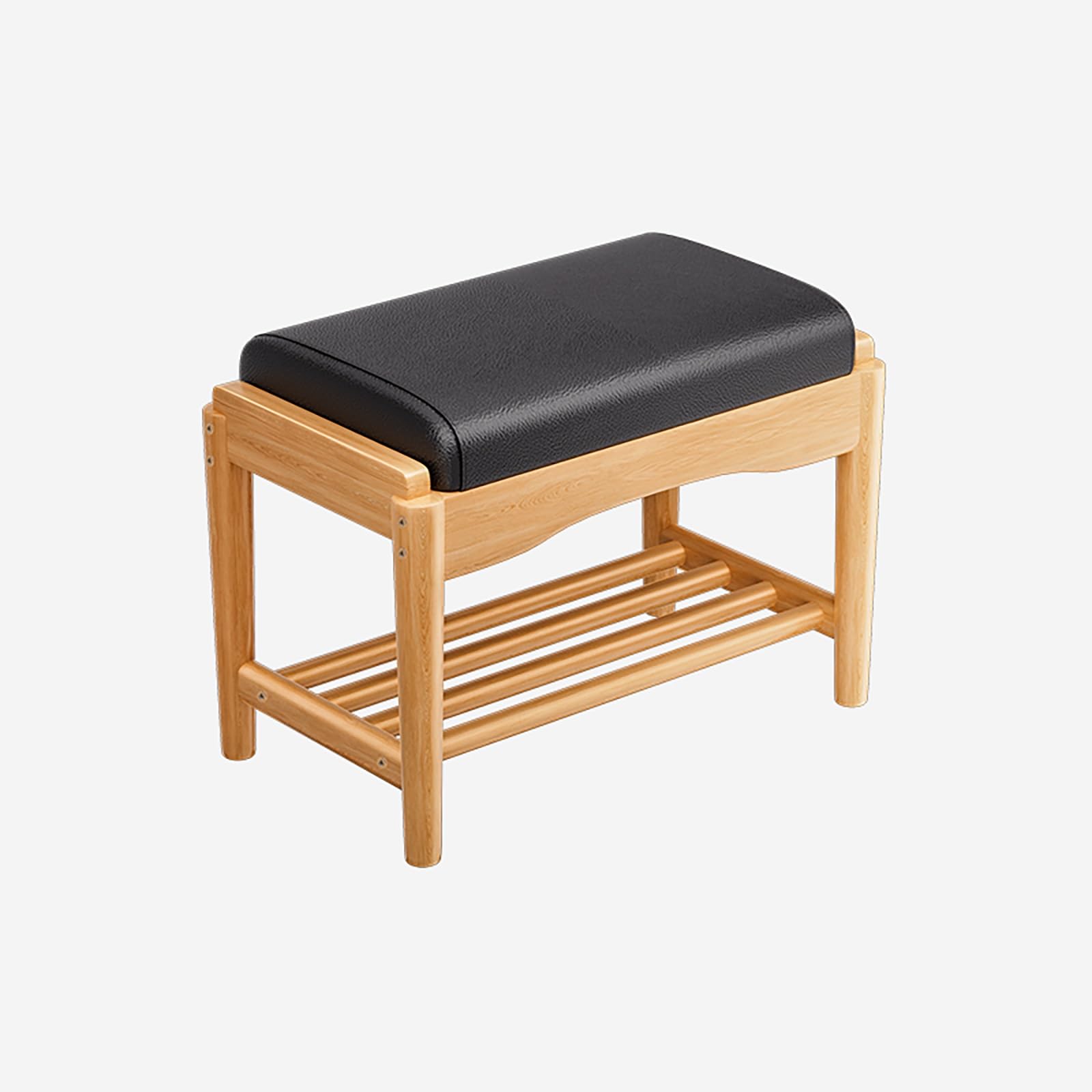 Banc de rangement à chaussures en bois avec coussin pour l'aménagement d'une entrée moderne