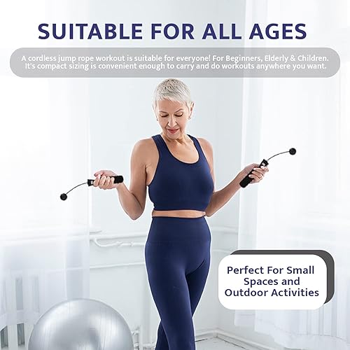 Miniatura 3 de WOD Nation Cuerda de saltar sin cuerda para hombres y mujeres - Cuerdas de salto inalámbricas para fitness