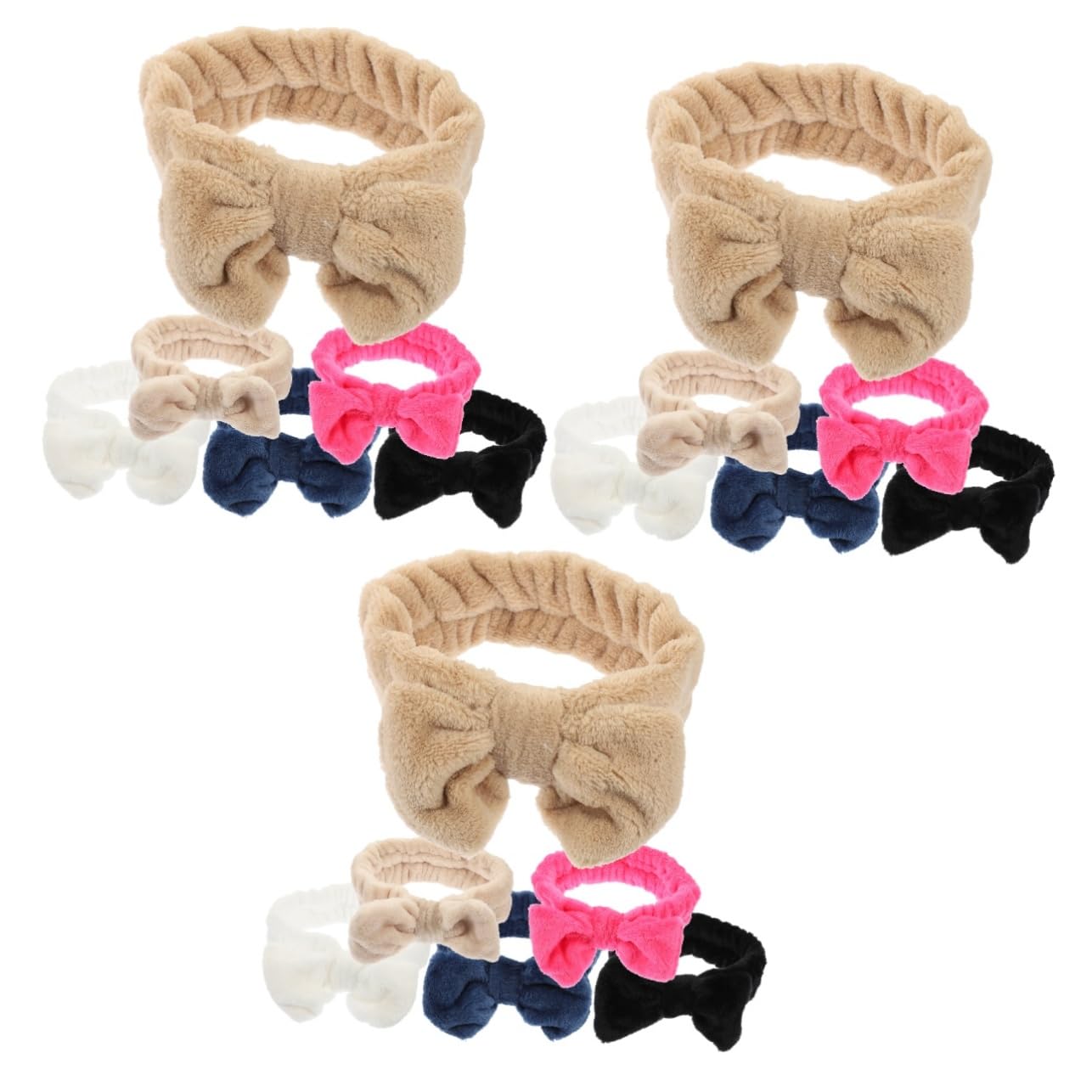 FRCOLOR 18pezzi Fasce Per Lavaggio Viso Headband Per Skincare Pile Elastiche e Comode Per Makeup e Trattamenti Di Bellezza Stile Chic e Design Alla Moda