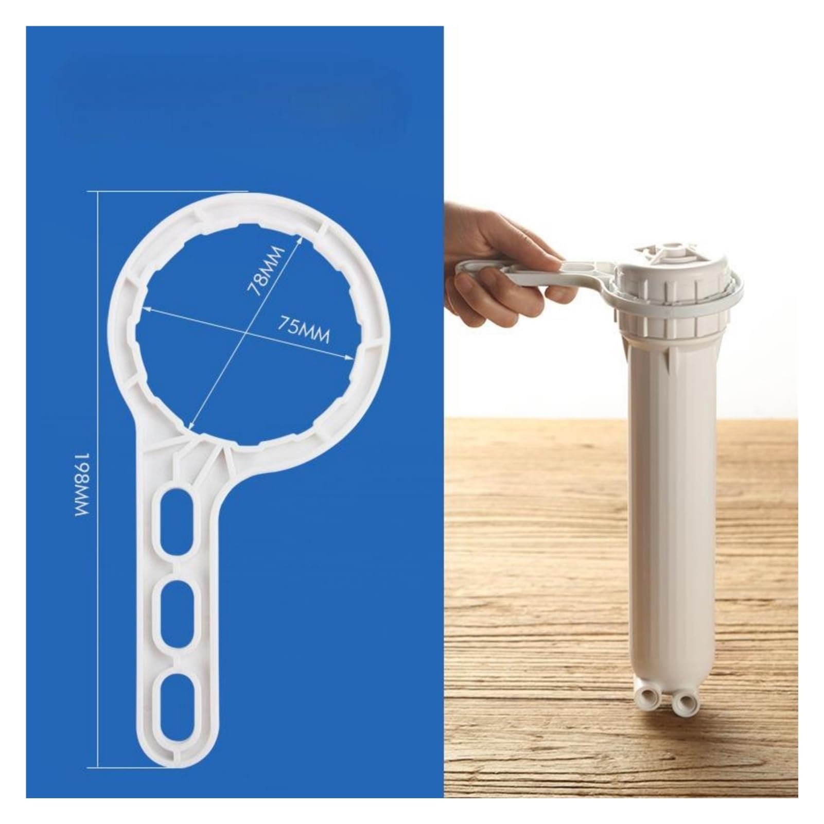 Filtro de agua 100 GPD con membrana RO y carcasa, incluye 3 accesorios llave Fácil instalación