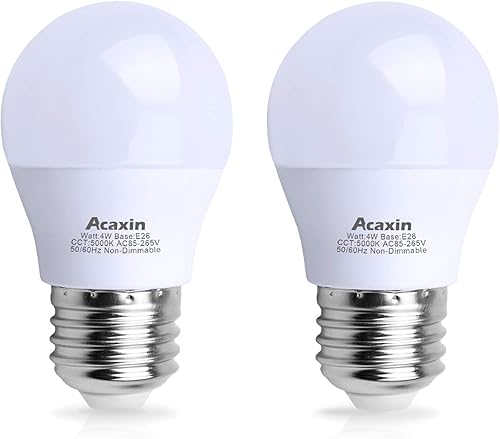 Acaxin - Bombilla LED para refrigerador de 4 W, equivalente a 40 vatios, impermeable, para congelador y refrigerador, IP54, 120 V, E26, luz diurna