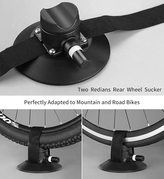 ROCKBROS Portabicicletas Techo de Coche para 1-3 Bicicletas Ventosa Liberación Rápida Soporte de Bici para Viaje, Negro/Rojo - 3