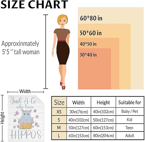 Miniatura 3 de Manta de hipopótamo, manta de hipopótamo de 40 x 50 pulgadas, manta de franela suave, cálida, ligera, acogedora, regalos para niñas y niños