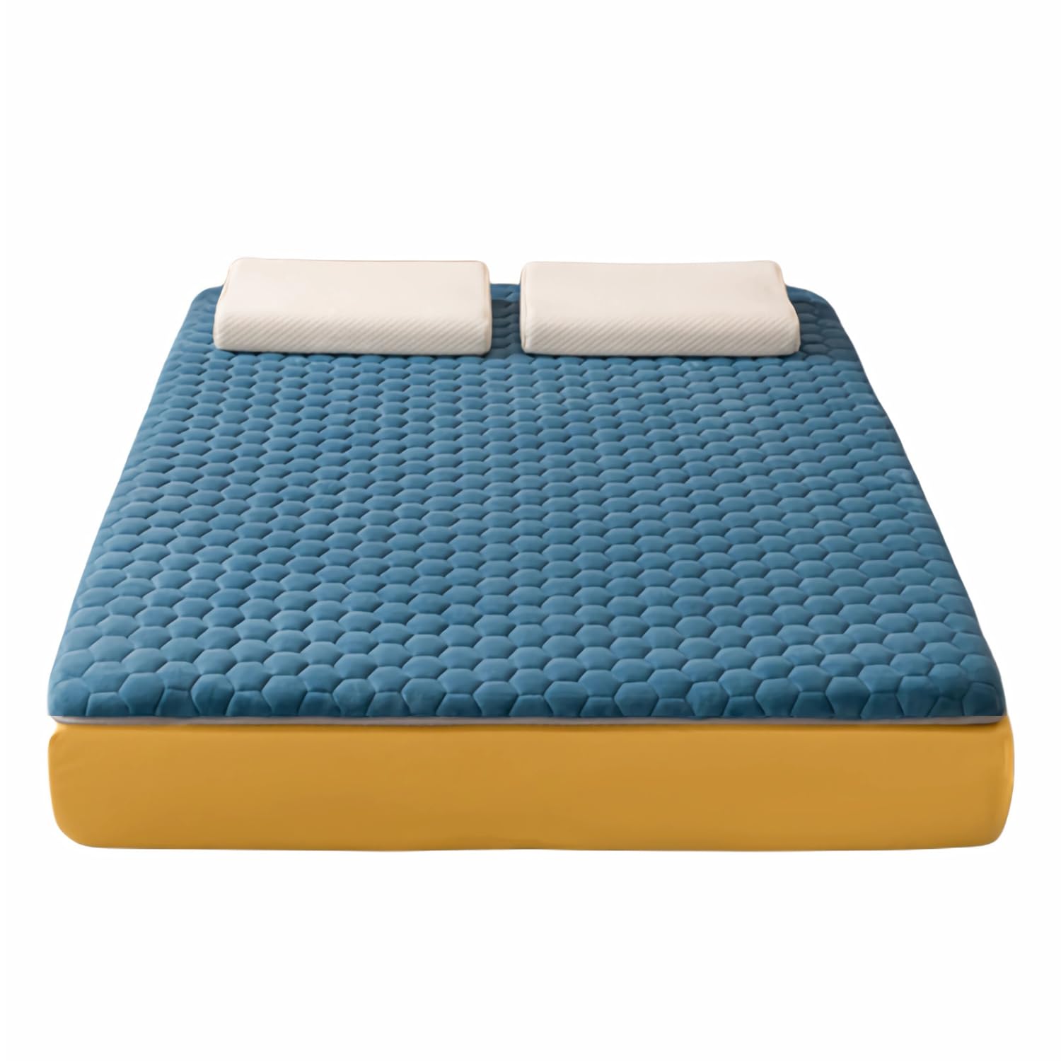 LXJDDLD Japanese Futon Mattress,Tatami Mattress Topper,Portable Sleeping Pad,Roll Up Floor Mattress,Foldable Tatami Mat for Sofa Lounger Camping Dormitory Yoga Nap Meditation,Blue 4cm,100x200cm