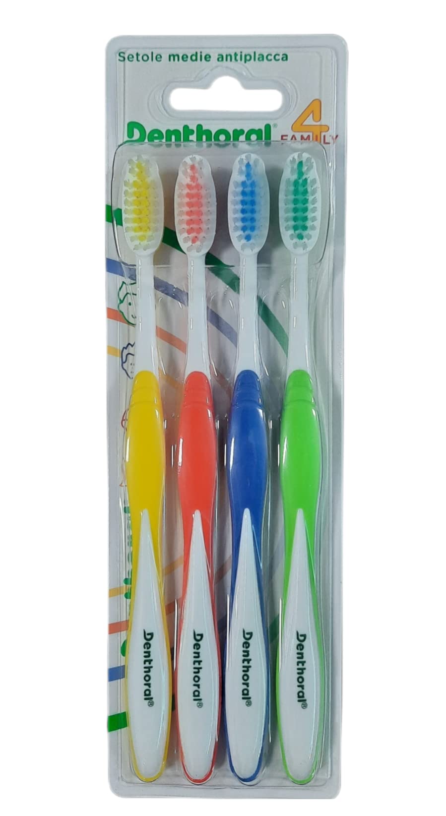 Denthoral 4family - Blister Da 4 Spazzolini Setole Medie, 4pz