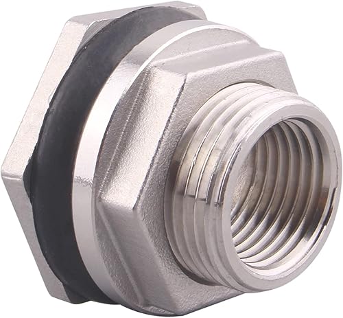 Miniatura 34 de DERNORD Conector de tanque de agua hembra de 1 pulgada, accesorios de mamparo de acero inoxidable, paquete de 5