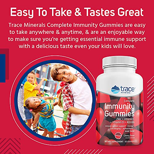Trace Minerals | Immunity Gummies | Immune System Support With Zinc, Vitamin C, Vitamin D, And Acerola | Cherry Flavor | 60 Gummies #TOP3