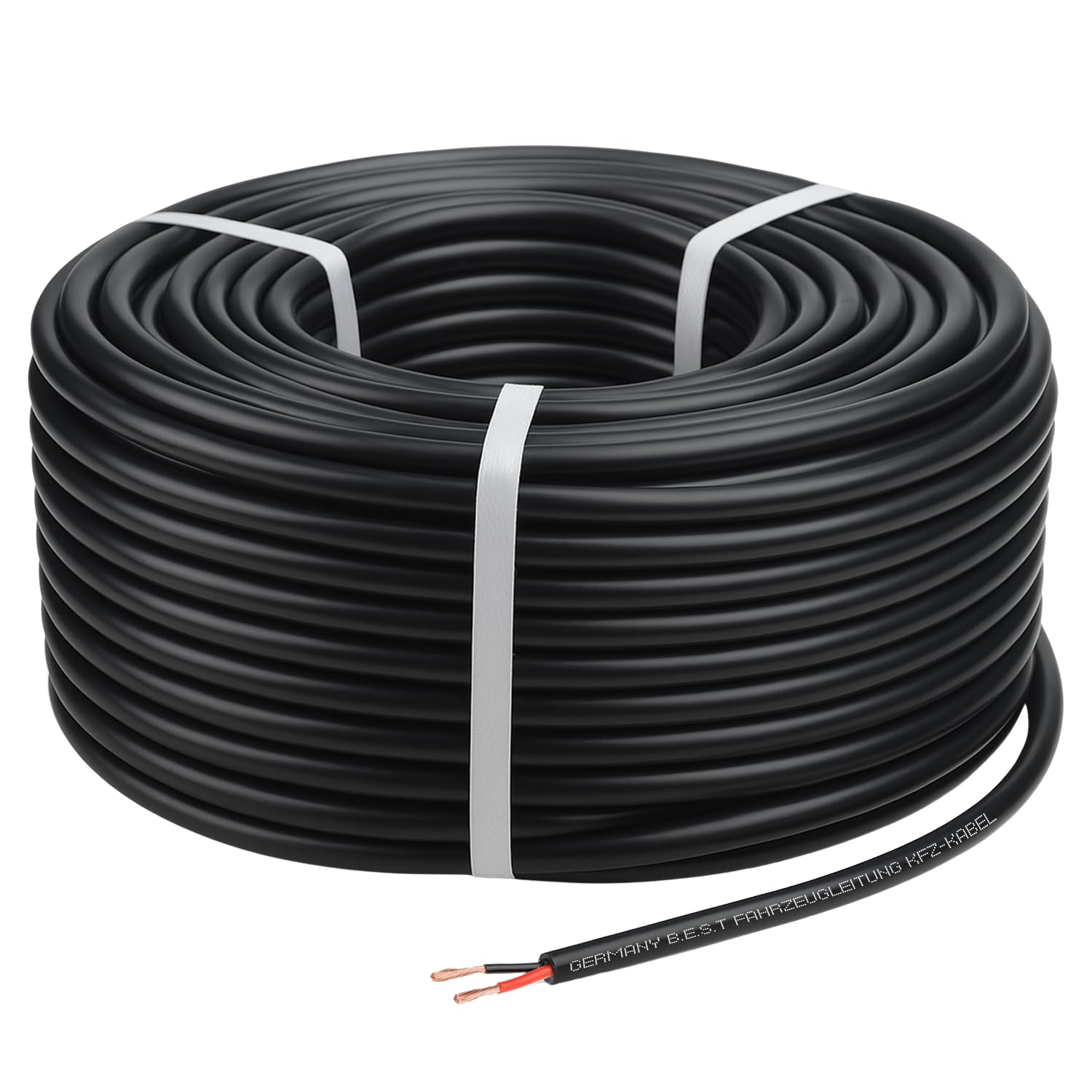 Germany B.e.s.t Cavo per auto, 2 x 2,5 mm², 25 m, piatto, cavo piatto, per veicoli, versatile applicazione a 2 poli