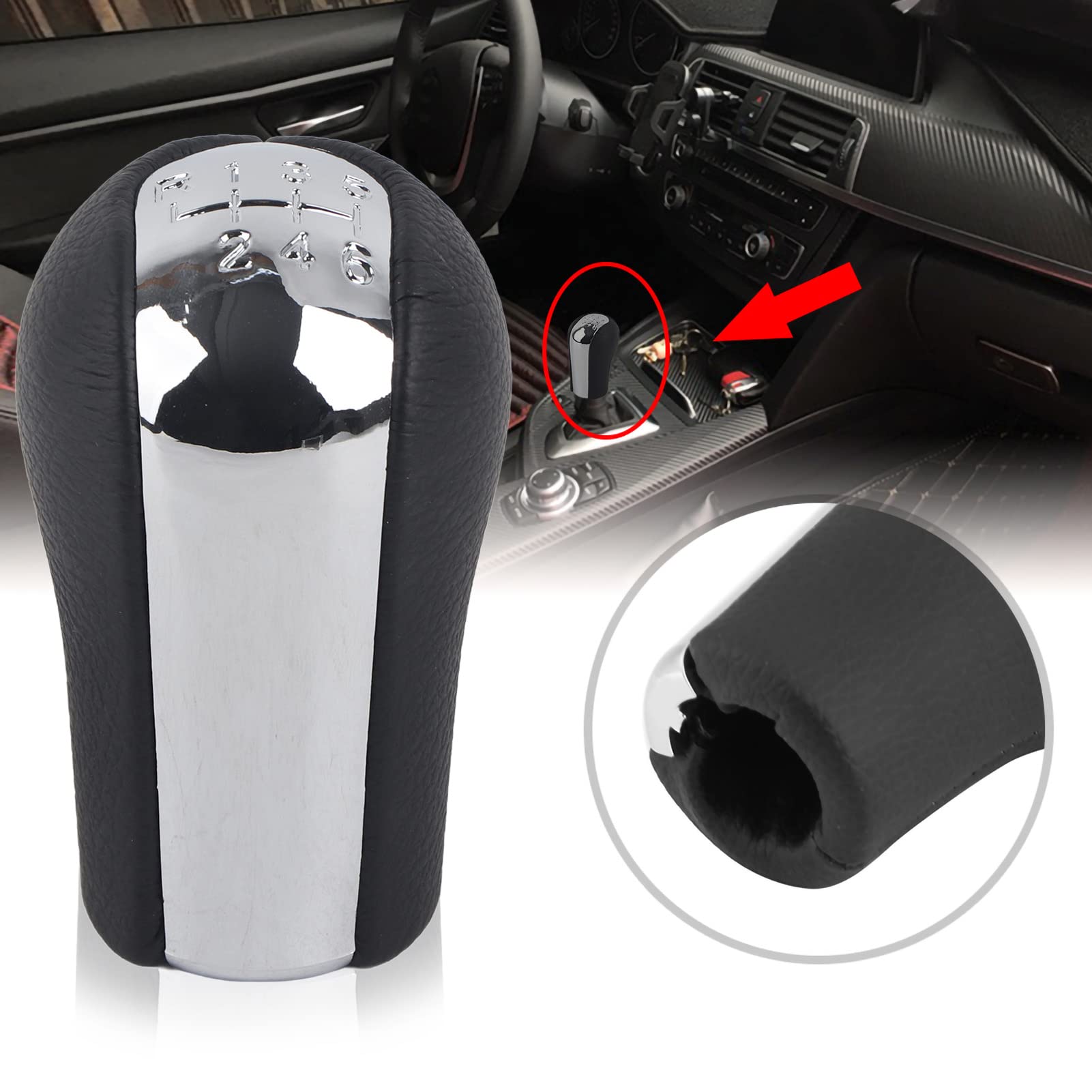 Fydun Pomello del cambio auto leva del cambio a 5 marce Pomello