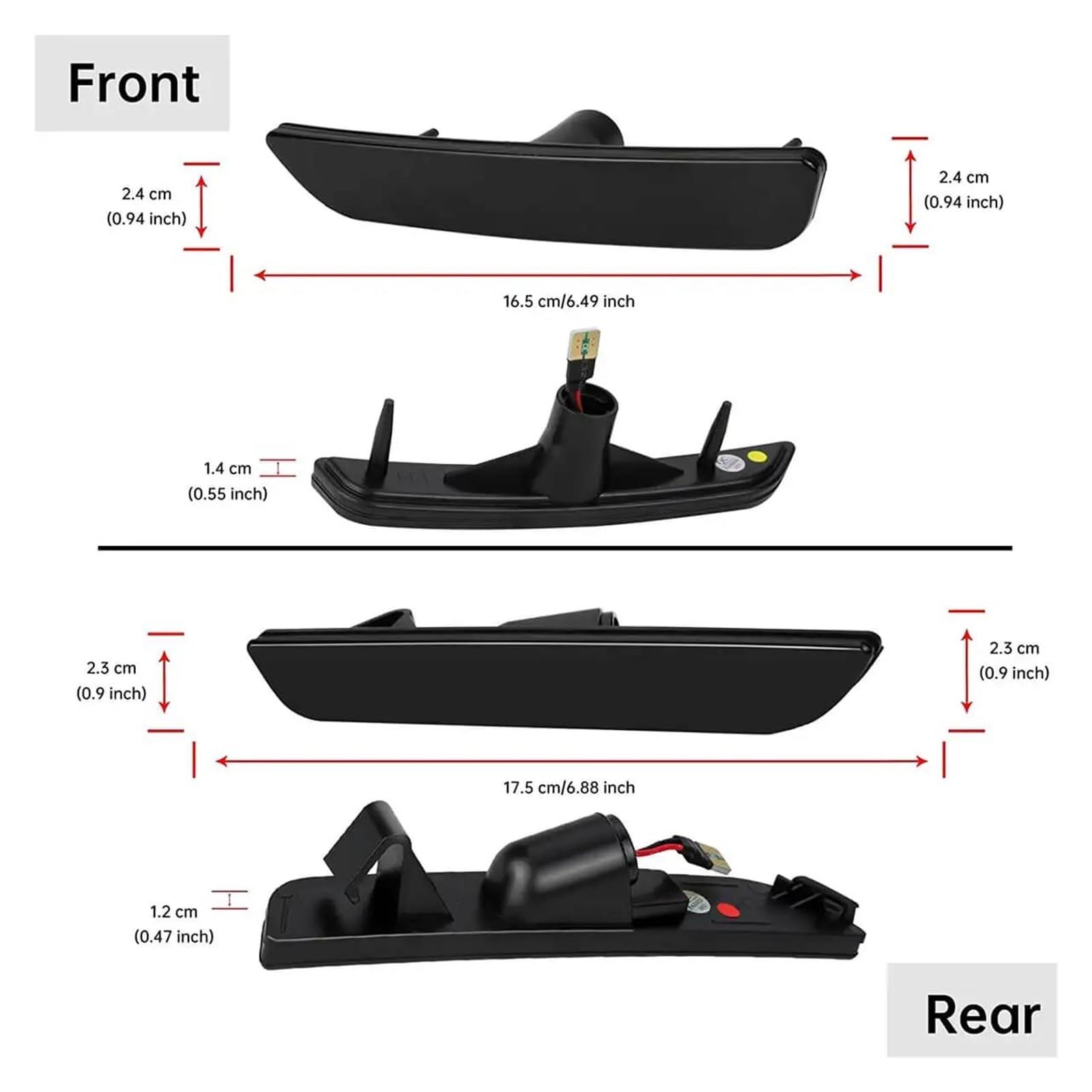 Intermitentes Led Para Mustang 2010 2011 2012 2013 2014 Luz LED Posición Lateral Luces Guardabarros Delantero Trasero Luces Marcador Parachoques Señalizador Giro