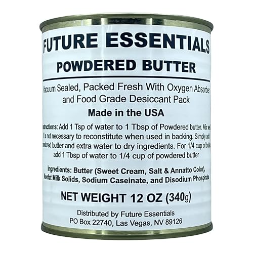 Miniatura 4 de Future Essentials Mantequilla en polvo  Mantequilla enlatada real 100% pura  Estante de almacenamiento a largo plazo  Perfecto para supervivencia de