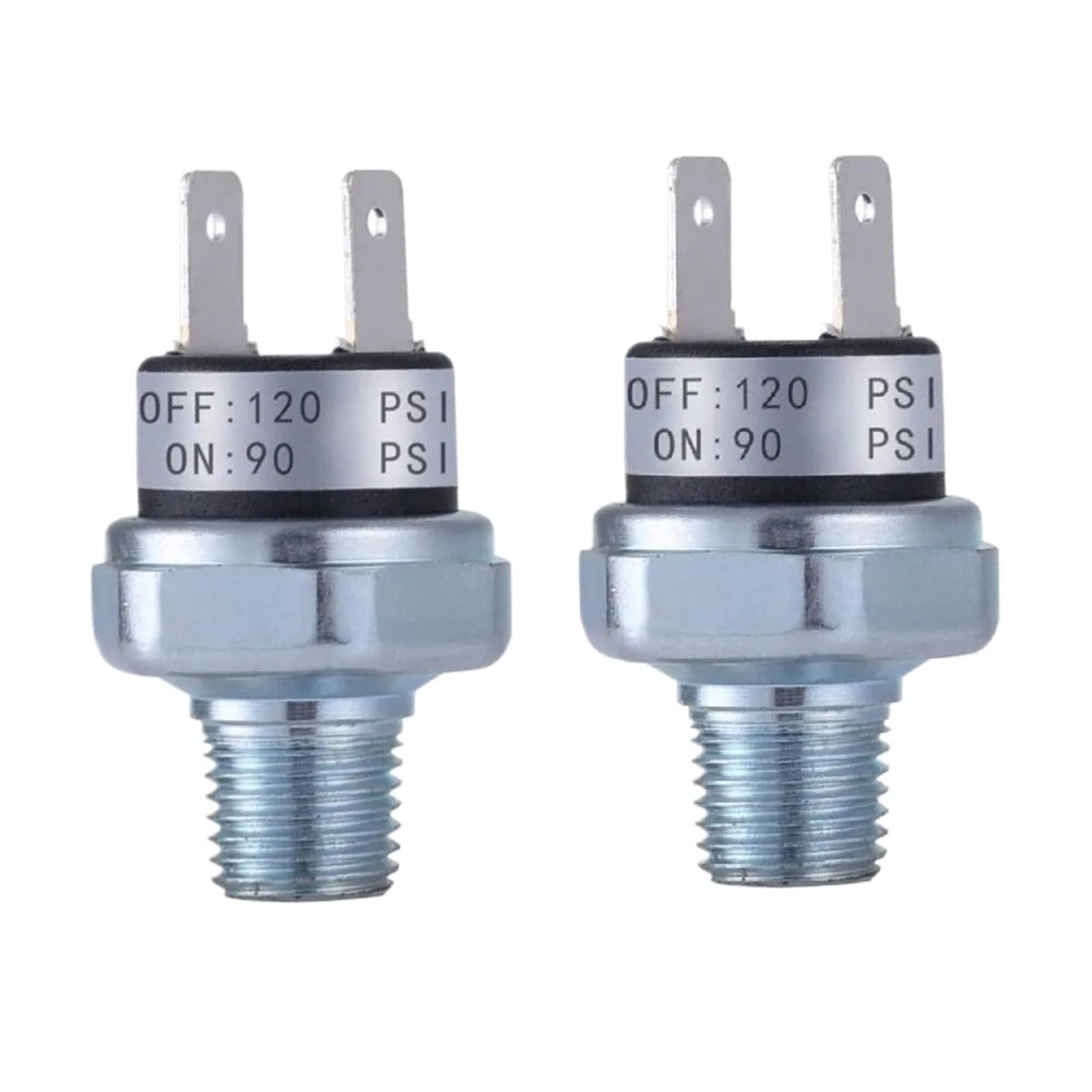 2 Interruptores de presión de 90-120 PSI para compresor de aire de 12V/24V y rosca 1/4 NPT