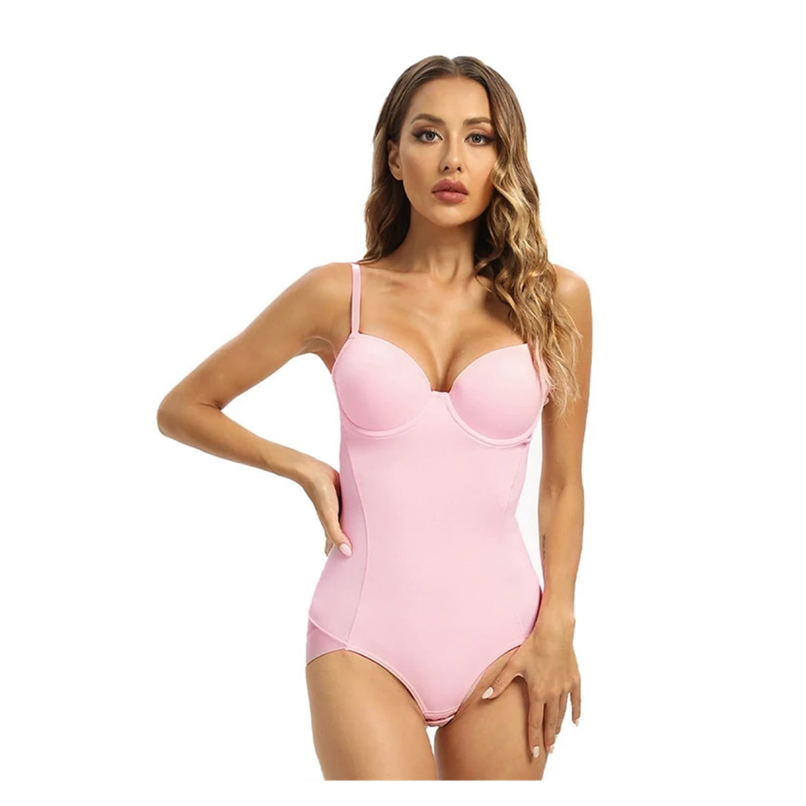 Femmes Shapewear Body Taille Formateur Gilet Mince Corps Complet Shaper intégré Soutien-Gorge Haut for femmme Ventre contrôle sous-vêtements Amincissants(Pink,S)