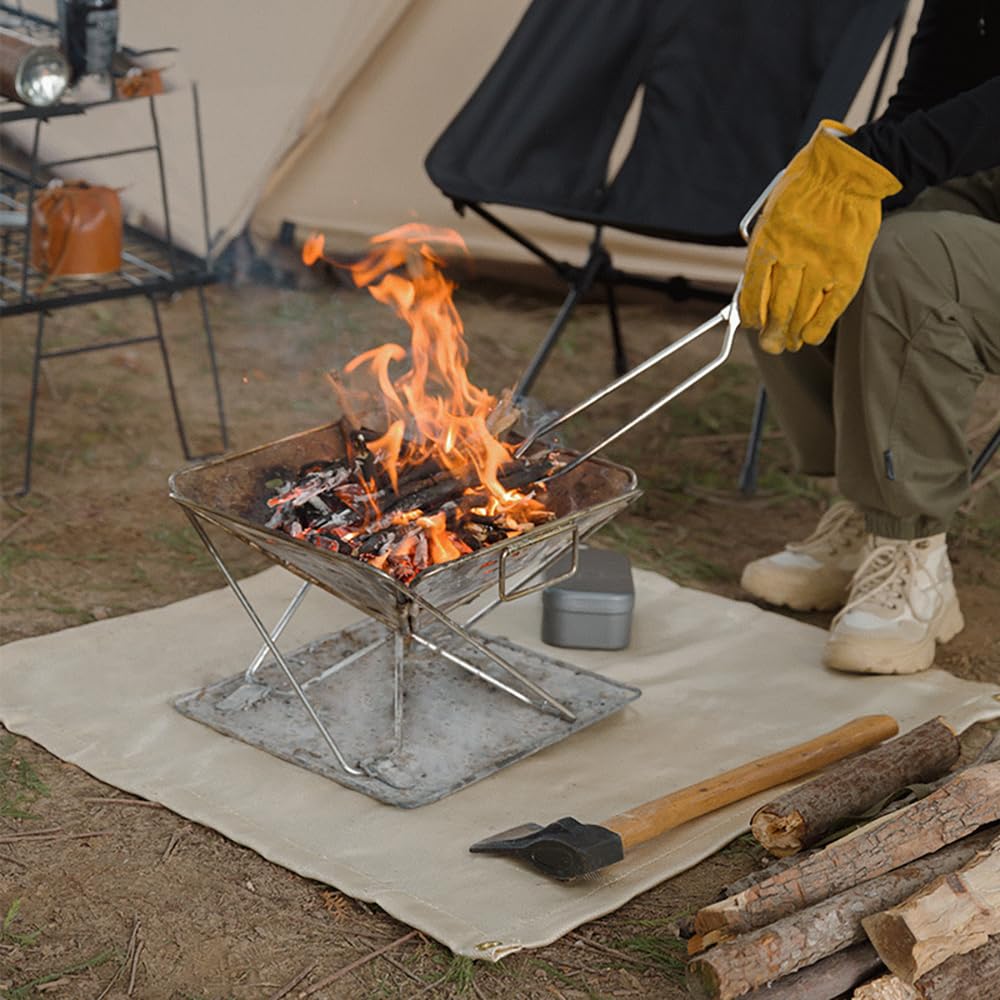 Tappetino per braciere da 30 cm, per campeggio, barbecue, resistente alle temperature, ignifugo, per stufe e grill, coperta per isolamento del ponte in legno, per esterni e interni, protezione del