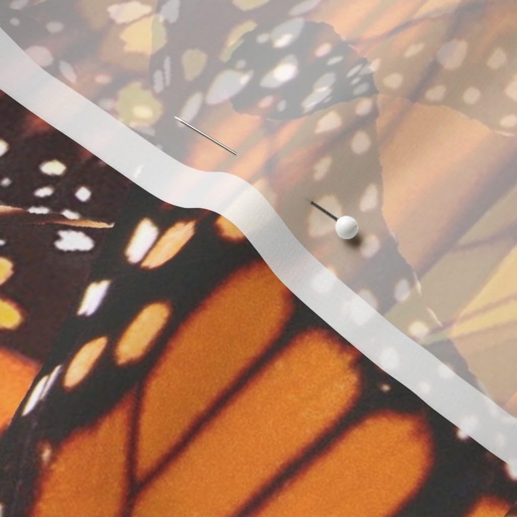 Spoonflower Fabric - Monarch Butterfly Orange Summer Wings Insect Printed on Chiffon Fabric by The Yard - Sewing Fashion Apparel Dresses Home Decor