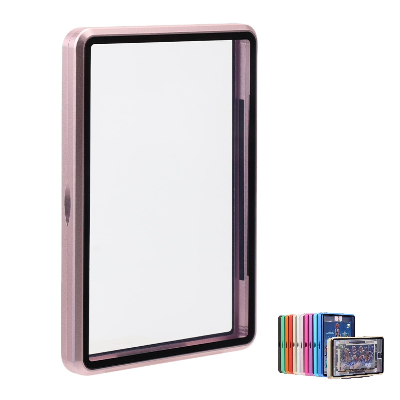 Metal Slab Protector Fits Ungraded Original Sealed Card - UV Resistant- Aluminum Frame Magnetic Closure Bumper Case for Sports & Gaming Cards (Pink,75PT~130PT)