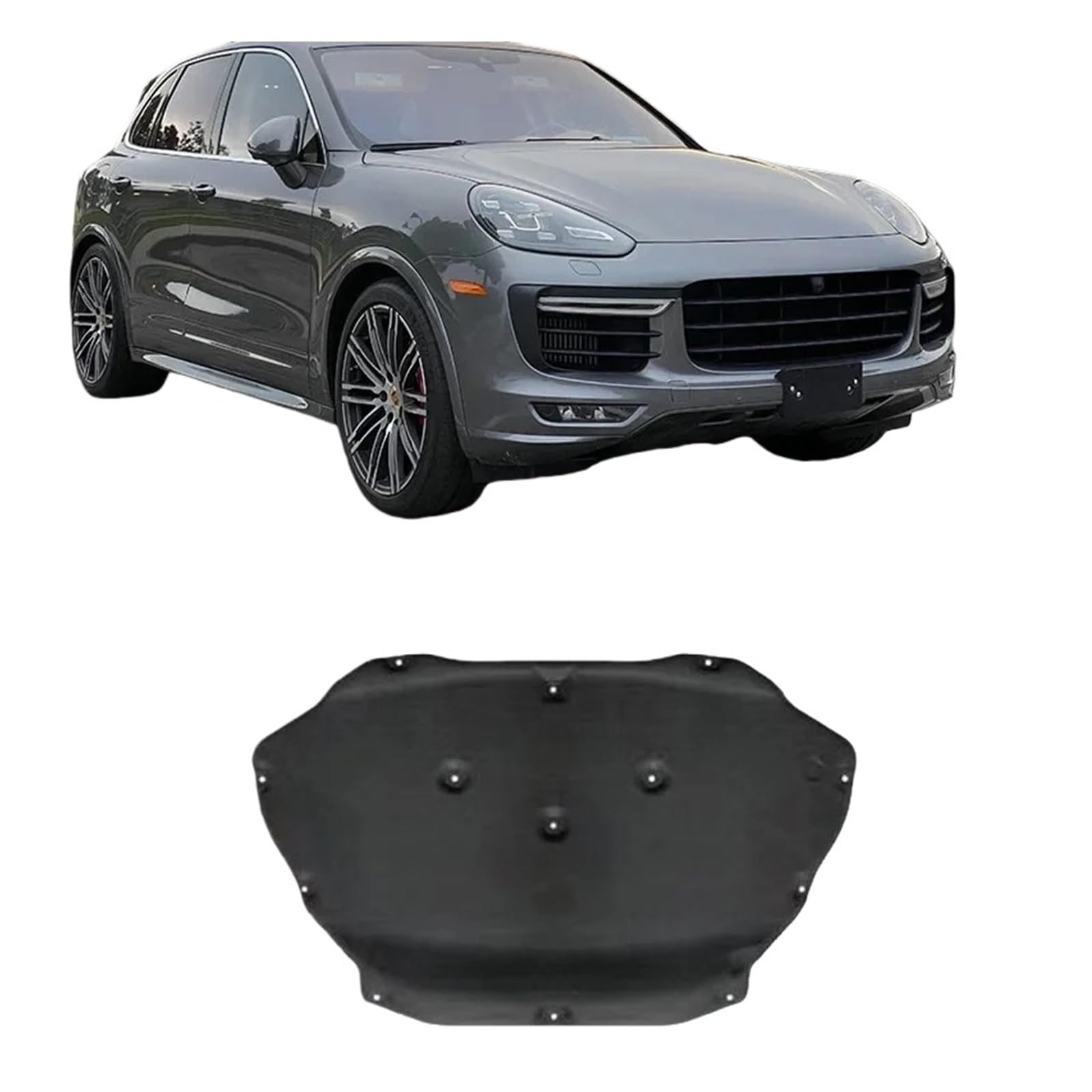 Front Hood Engine Compatible for Porsche Cayenne 92A E2 MK2 2011 2012 2013 2014 2015 2016 2017 Thermal Soundproof Mat Retardant Accessories(2016-2017)