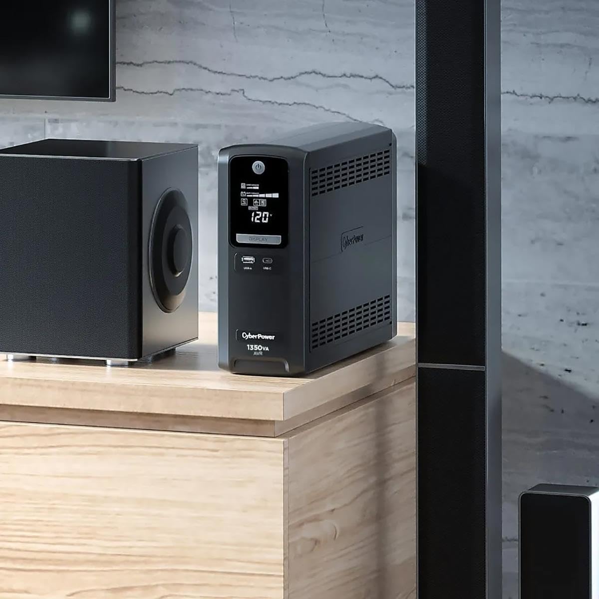 CyberPower CST135UC 1350VA/810W Simulated Sinewave LCD Battery Backup UPS System, Black