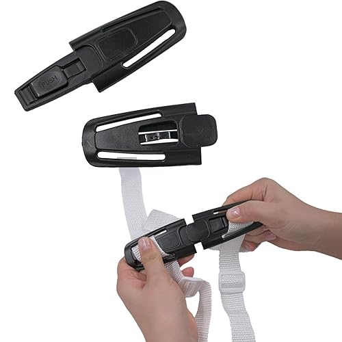 Miniatura 6 de Clip de arnés de pecho de asiento Clip de cinturón de seguridad Hebilla universal para niños Asiento de coche de bebé Protector ajustable (negro)