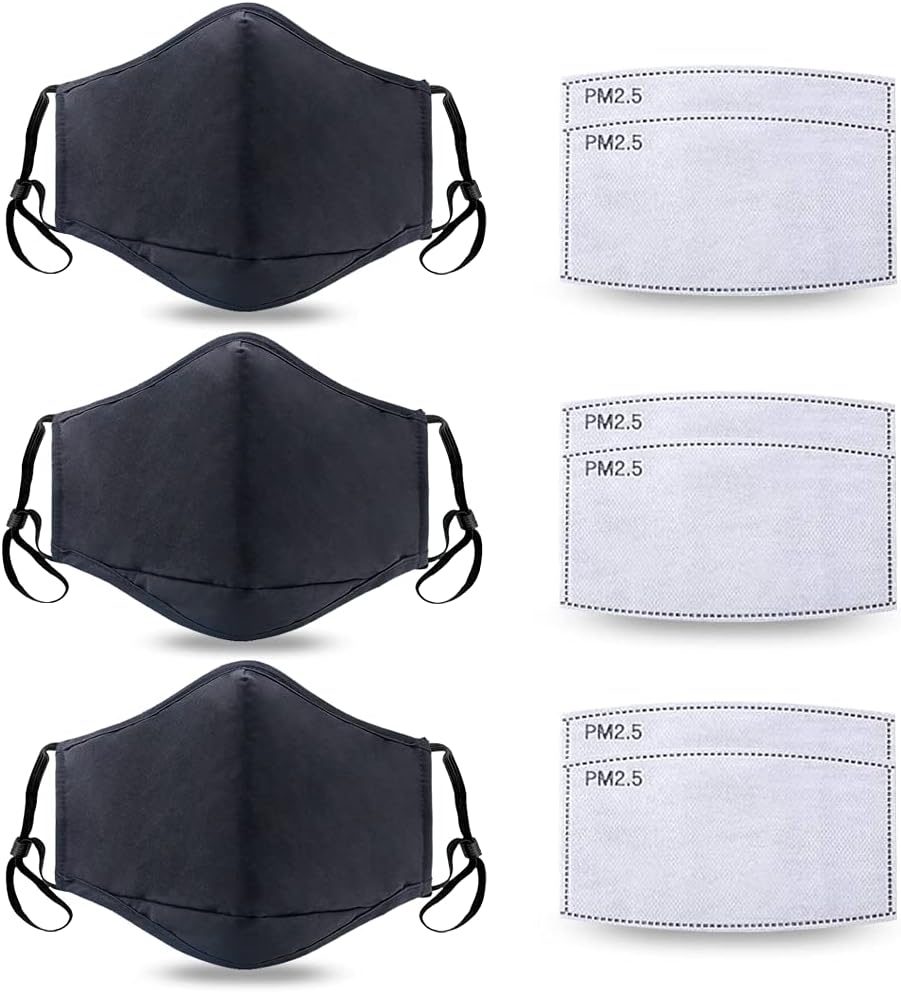ASOONYUM Cloth Cotton Face Cover with Nose Wire