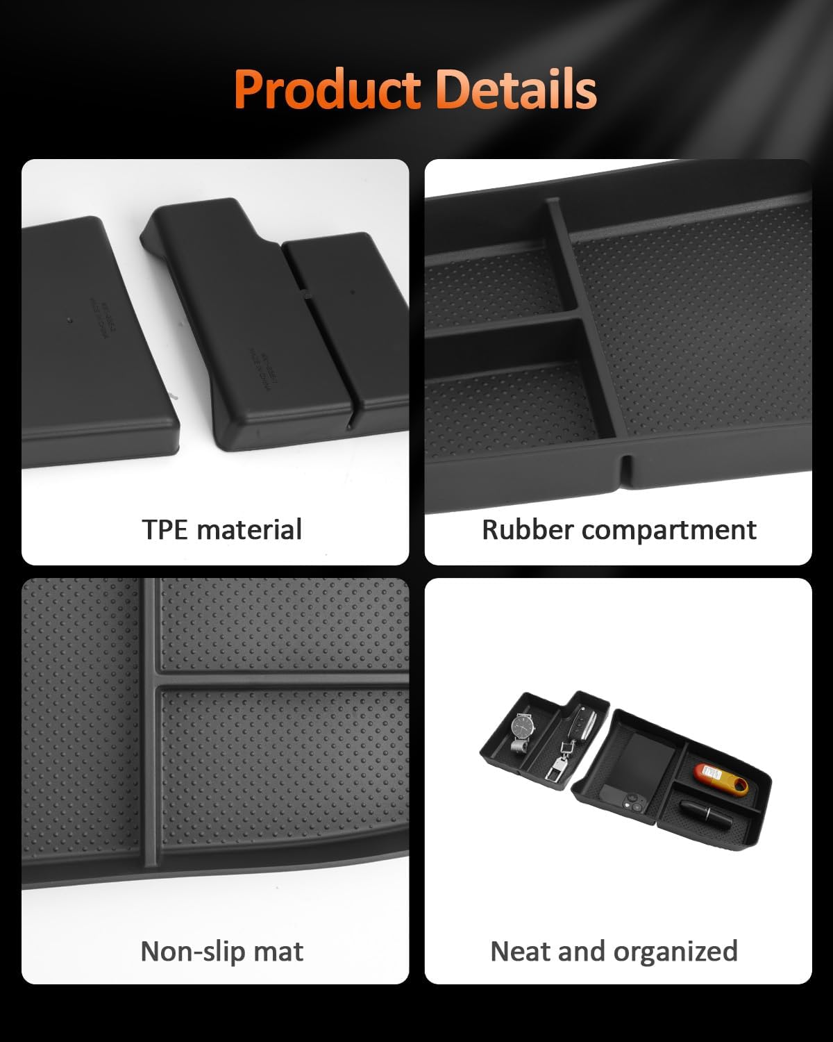 CDEFG 2Pcs for 2023 2024 2025 2026 BMW X1 U11 Accessories Center Console Organizer Tray X1 (xDrive28i, M35i xDrive) Lower Middle Console Storage