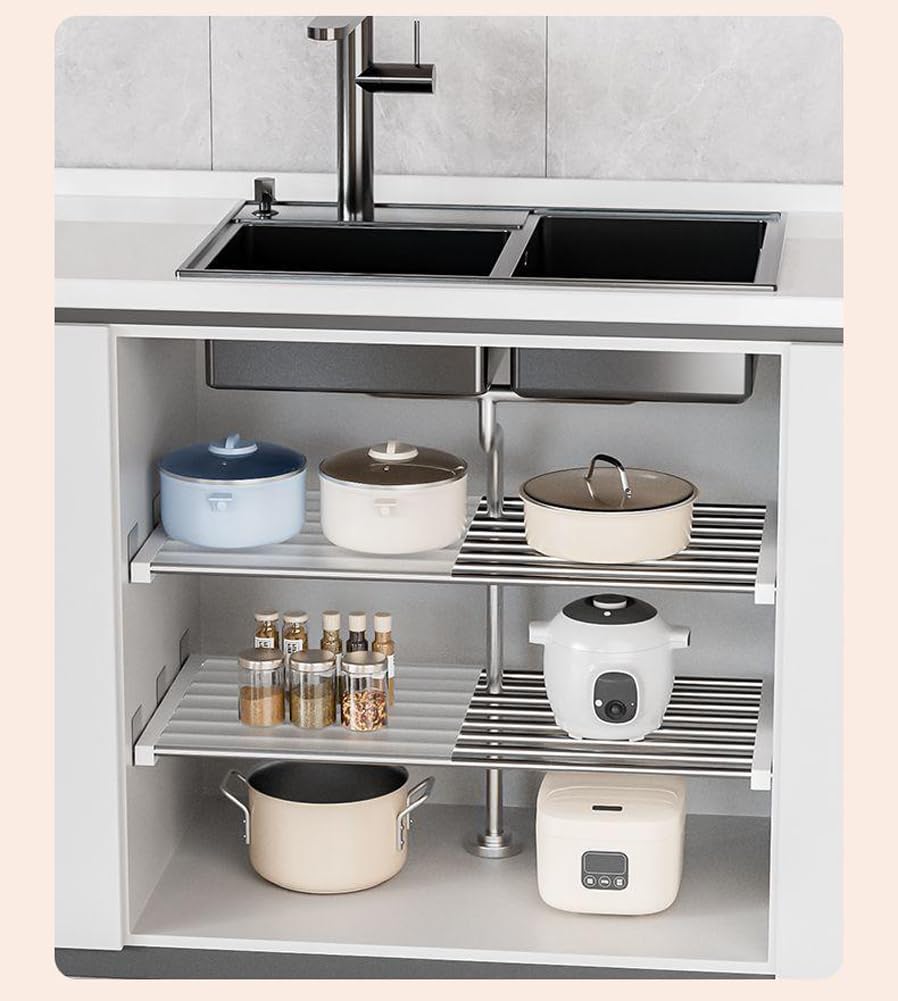 Separador de armario de metal, estante extensible ajustable de 36 cm de ancho con separadores en capas para organización en armarios y taquillas
