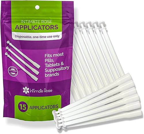 Intimate Rose Aplicador de supositorios vaginales de 15 unidades se adapta a la mayoría de supositorios de ácido bórico y supositorios vaginales