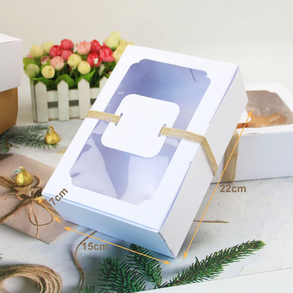 Allbusky 24PCS Paper Bakery Boxes with Window, Cake Boxes - Image 2