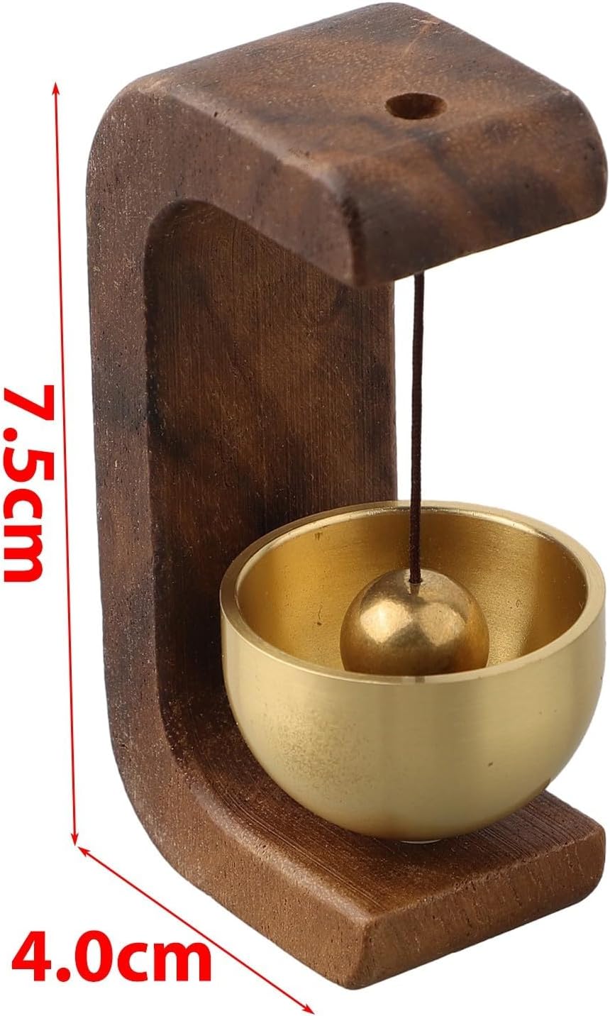 Wind Chimes Bell Decorations, Wood Door Bell, Wind Chime Suction Ornament, Shopkeepers Bell, Shopkeeper Bell for Door Opening(C)
