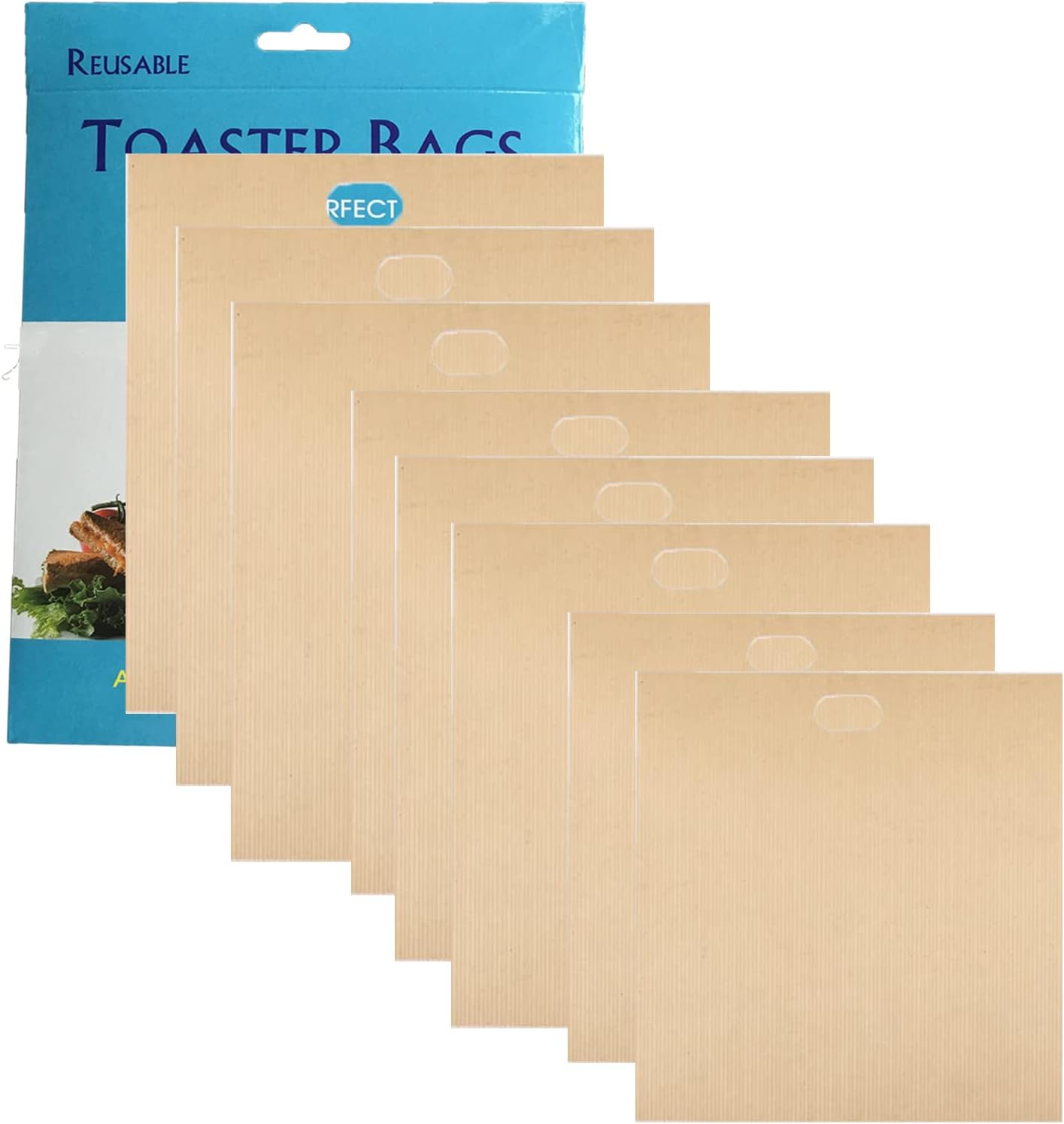 8 Pack Toaster Bags Nonstick Reusable Easy to Clean for Grilled Cheese Sandwiches