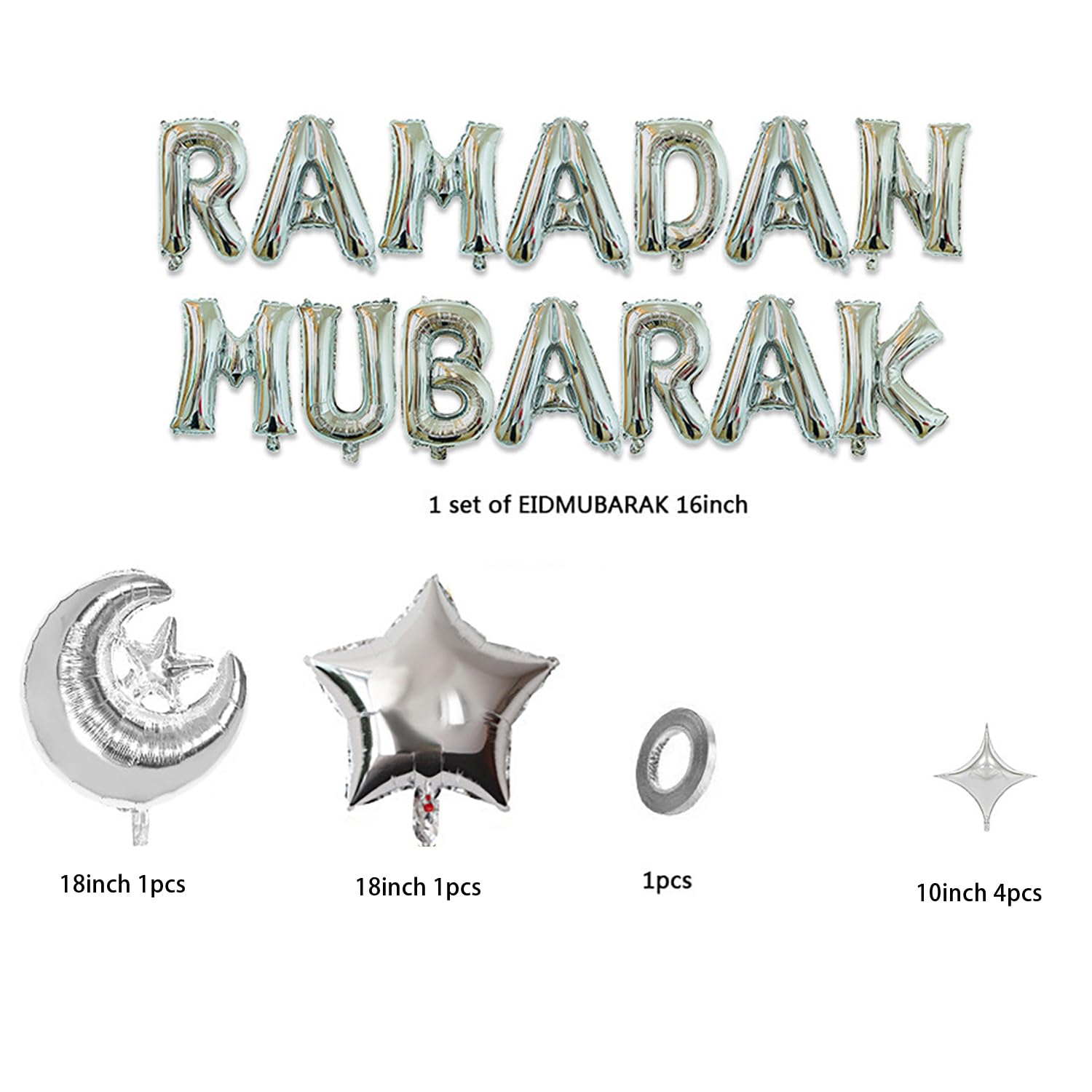 Ramadan Mubarak Roségold Ballons Dekoration Set Ramadan Mubarak Banner Eid Latex Luftballons Set Torteneinlagen, Islamic ramazan Party Dekorationen für Ramadan Party Dekoration Zubehör