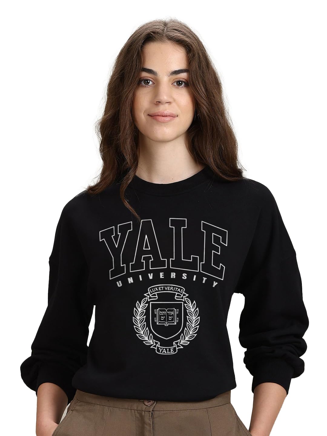 The Zoo Zoo Store Graphic Oversized Loose Baggy Fit Drop Shoulder Full Sleeves Cotton Heavy Premium Fabric Sweatshirt for Women