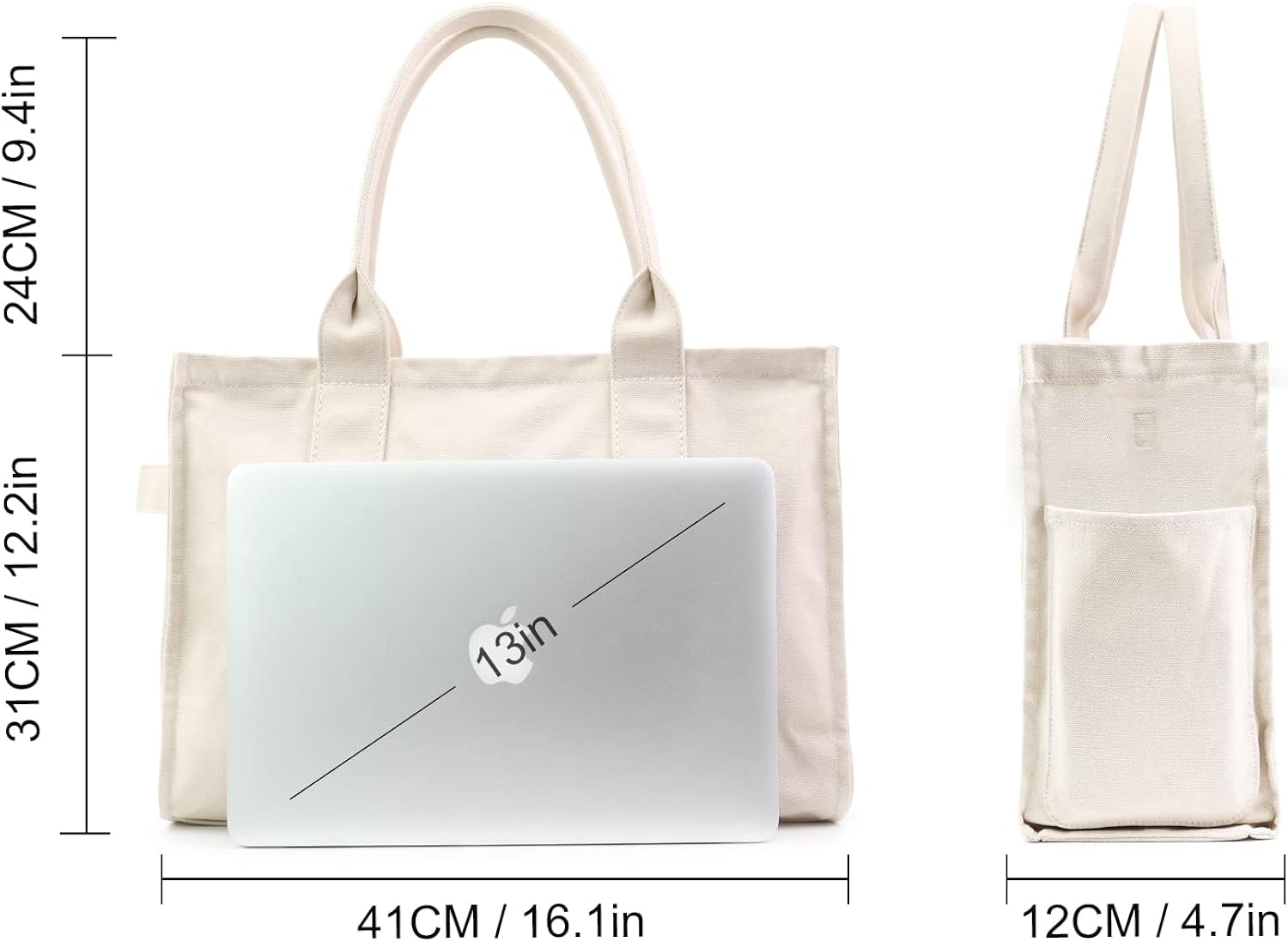 Miniatura 4 de EASRTA - Bolsa de lona para mujer, bolsa de viaje, bolsa de hombro para mujer, bolso cruzado, bolso de mujer (Negro)