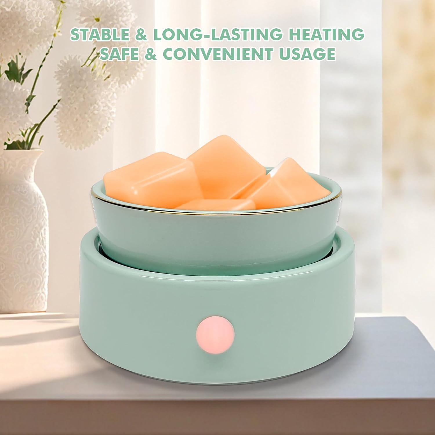 Electric Wax Melt Candle Warmer - 4-in-1 Essential Oil Candle Burner Ceramic Fragrance Warmer for Scented Wax Tarts Candle Jars Essential Oils Home Office Bedroom Gift Decor image 2