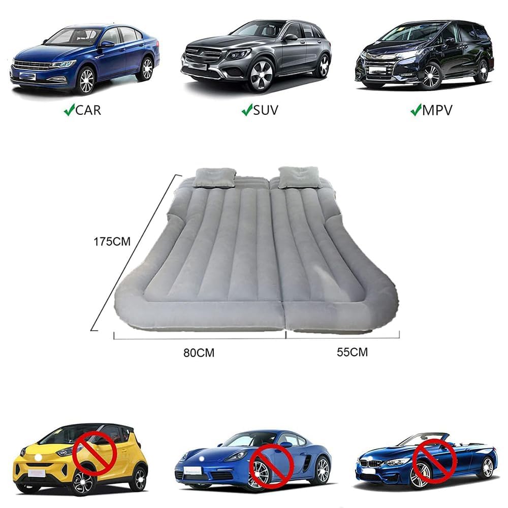 OKIIO Matelas Gonflable Lit de Voiture Amovible pour Rénault Scenic (2009-2016) - Camping, Coffre Arrière - B/Black