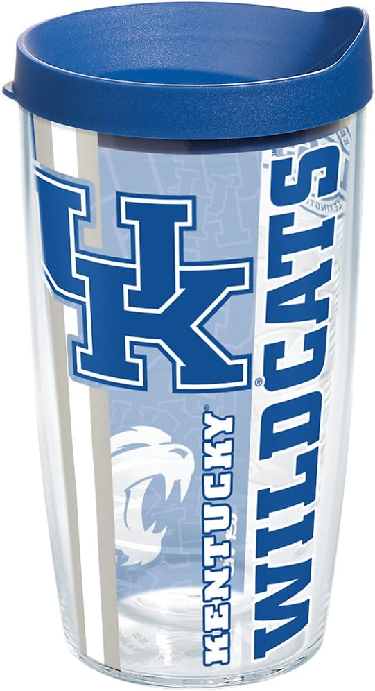 Tervis Kentucky Wildcats College Pride Tumbler with Wrap and Blue Lid 16oz, Clear
