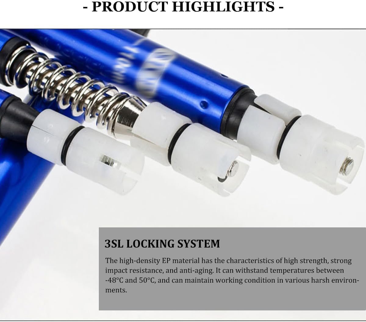 Trekking Poles Hiking- Walking Poles with Antishock and Quick Lock System, Telescopic, Collapsible, Ultralight for Camping, Backpacking,Blue Curved Handle