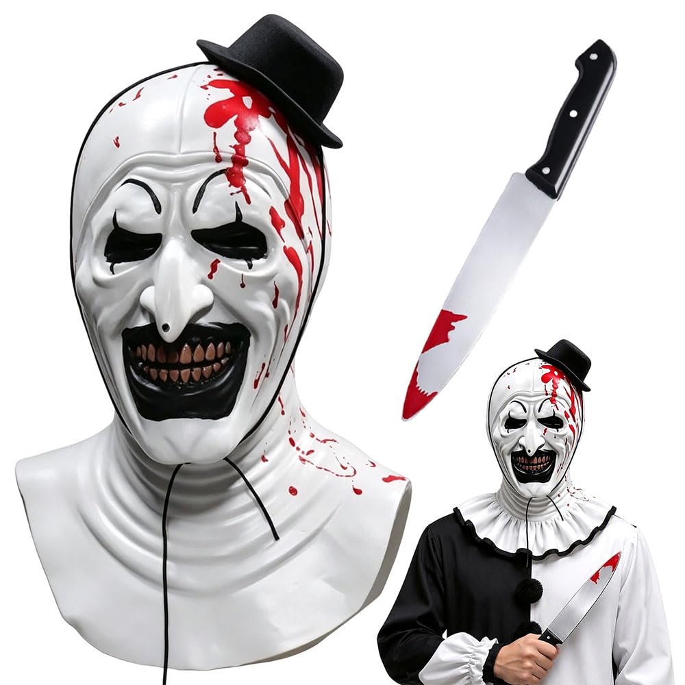 Terrifier Clown Mask, Scary Horror Terrifier Clown, Art The Clown Mask