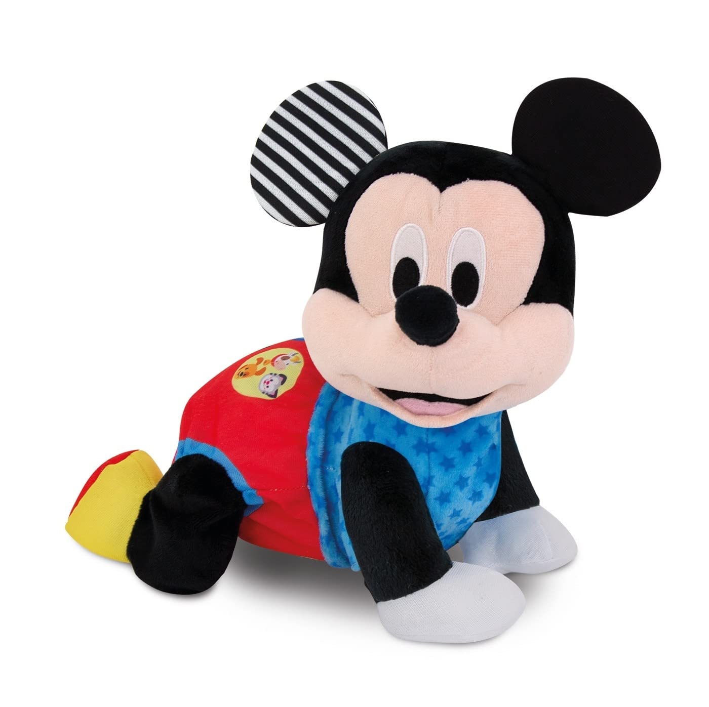 Clementoni Disney Baby Baby Mickey Gattona con Me, Topolino Peluche per Imparare a Gattonare, Gioco Prima Infanzia Bambini 6-36 Mesi, Insegna Numeri e Versi degli Animali, Lingua Italiana, 17237