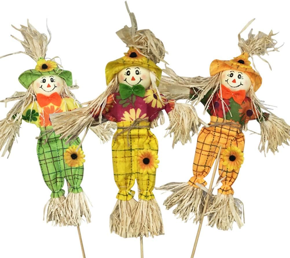 SUPVOX 3pcs Halloween Scarecrow Mini Scarecrow Decoration Halloween Decorations for Garden Home, Yard, Porch, Thanksgiving Decor - Image 5