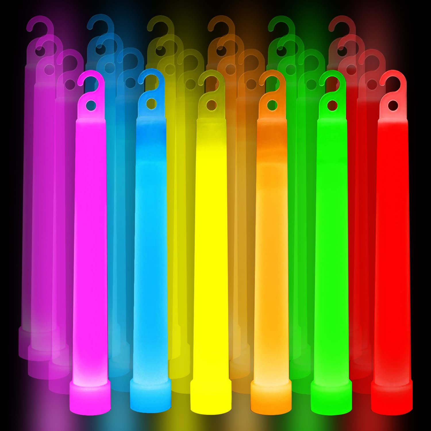 Premium Glow Fever Bulk Ultra Bright Multi Color Glow Sticks Emergency Light Sticks for Camping Accessories Parties Hurricane Supplies Earthquake Survival Kit and More