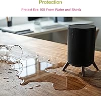 Vista 5 de Soporte de escritorio de madera natural para altavoz Sonos Era 100, soporte de trípode estable de madera con marco de metal, diseño de fácil