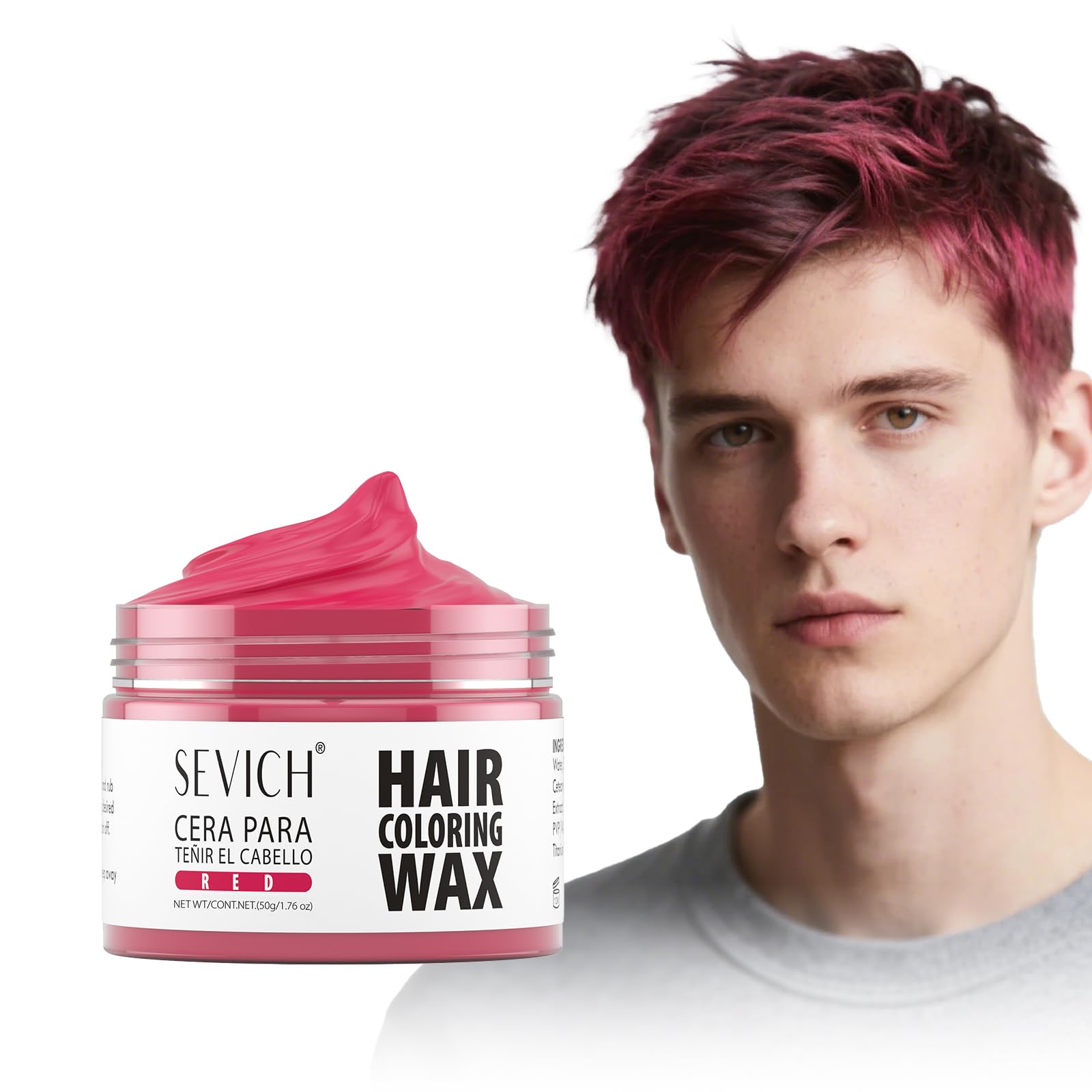 Amazon | SEVICH 一時的なヘアカラー ワックス レッド キッズ