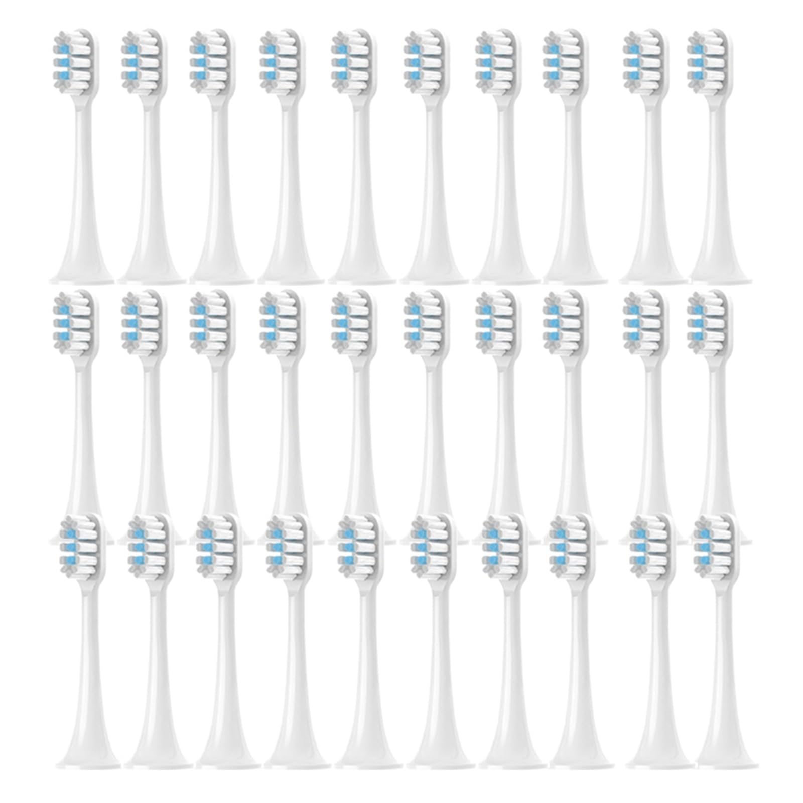 30PCS cabezales de cepillo dental, compatible con Xiaomi, T300 T500 | Cabezales de plástico para adultos, aptos para recambio en T500C y T700(White blue-30pcs)