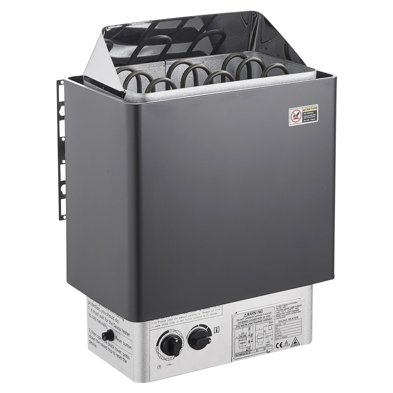 Happybuy Sauna Heater,4.5KW 220V Electric Stove for Sauna,Built-In Controlled Steam Bath Heater,3h Timer and Adjustable Temperature for Up to 105-210 Cubic Feet,Suitable for Home