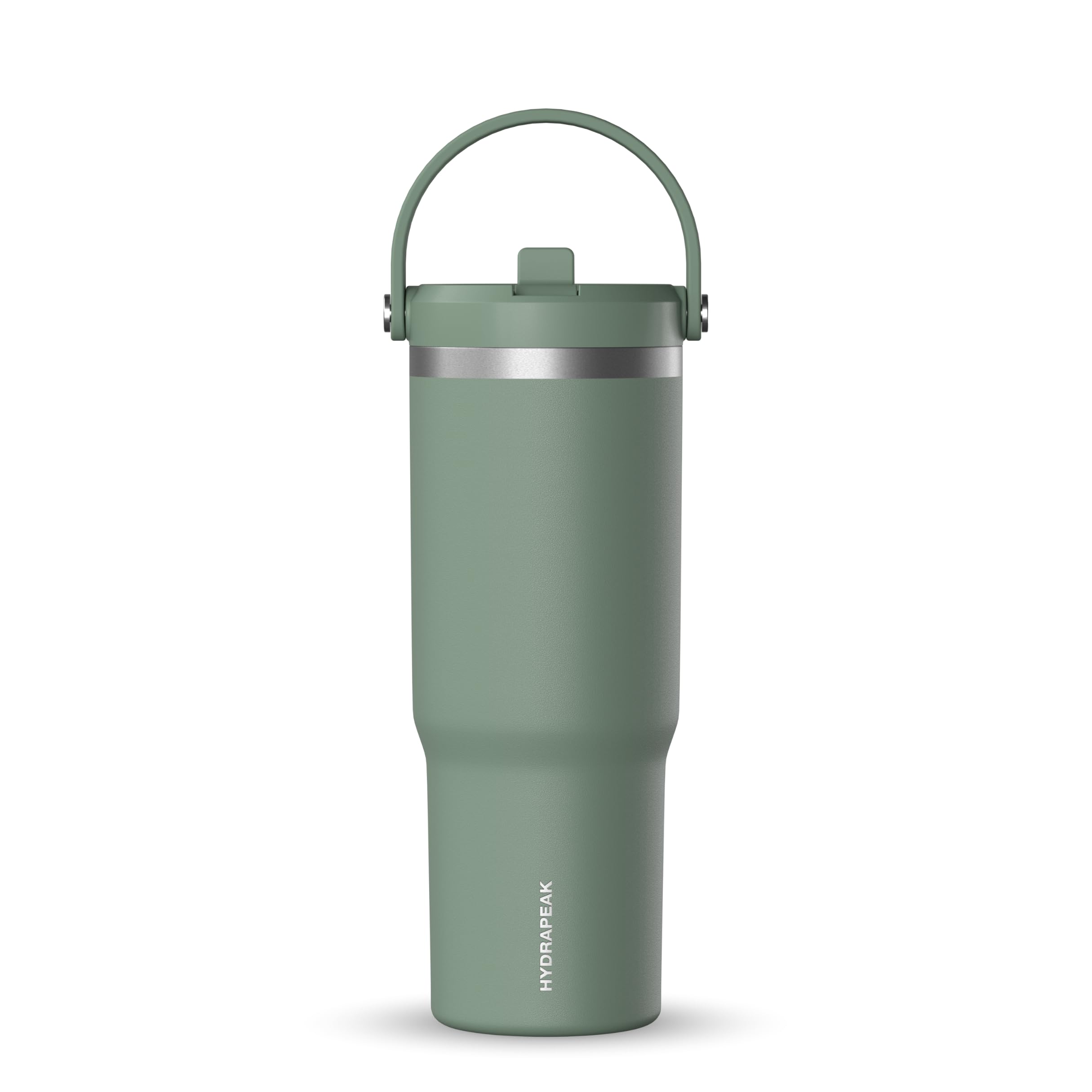 Hydrapeak Nomad 32 oz Tumbler with Handle and Straw Lid, Leakproof, Double Insulated, 32oz Cup, Stainless Steel | Sage Leaf