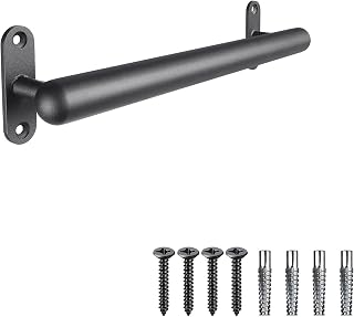 Dolibest 26 Inch Wall Mount Metal Handrail, Staircase Step Handrail, Non-Slip Safety Grab Handle, Barrier-Free Staircase Grab Bar for Elderly, Indoor & Outdoor Use, 1.3 Inch Round (Black)